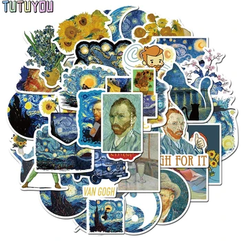

PC1602 40pcs Van Gogh Art Cartoon Scrapbooking Stickers Decal For for Guitar Laptop Luggage Car Fridge Graffiti Sticker