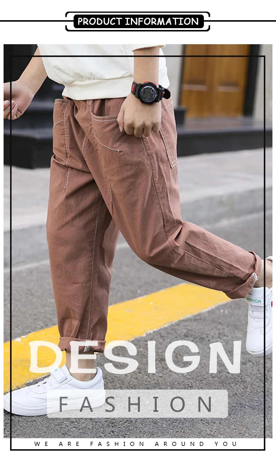 Pants For Boy Solid Boy Casual Pants Elastic Waist Children Trousers Autumn Simple Fashion Winter Clothes For Boys Christmas