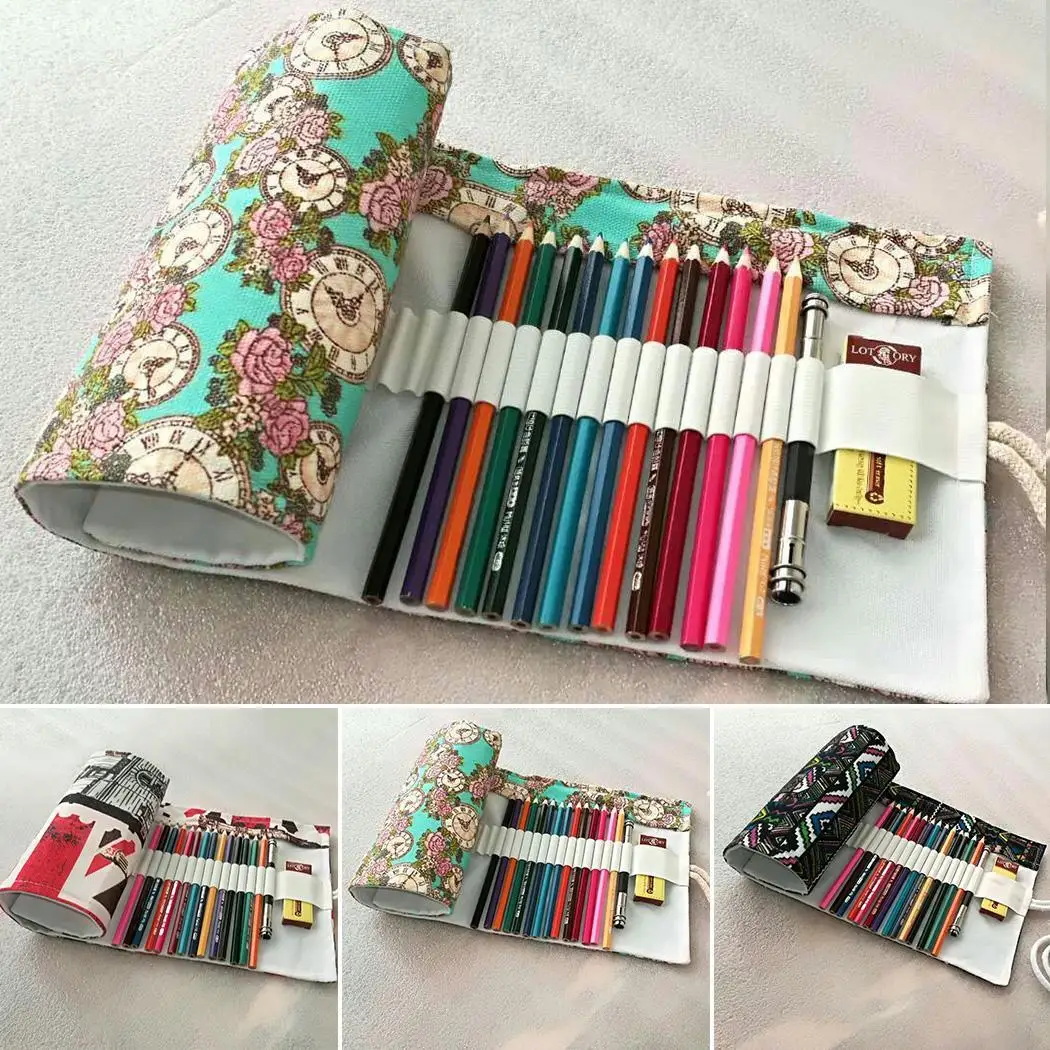 

Soft Roller Pen Holder Cover Professional Painting Brush Accessory Storage Bag For School Student Canvas Pencil Wrap Stationery