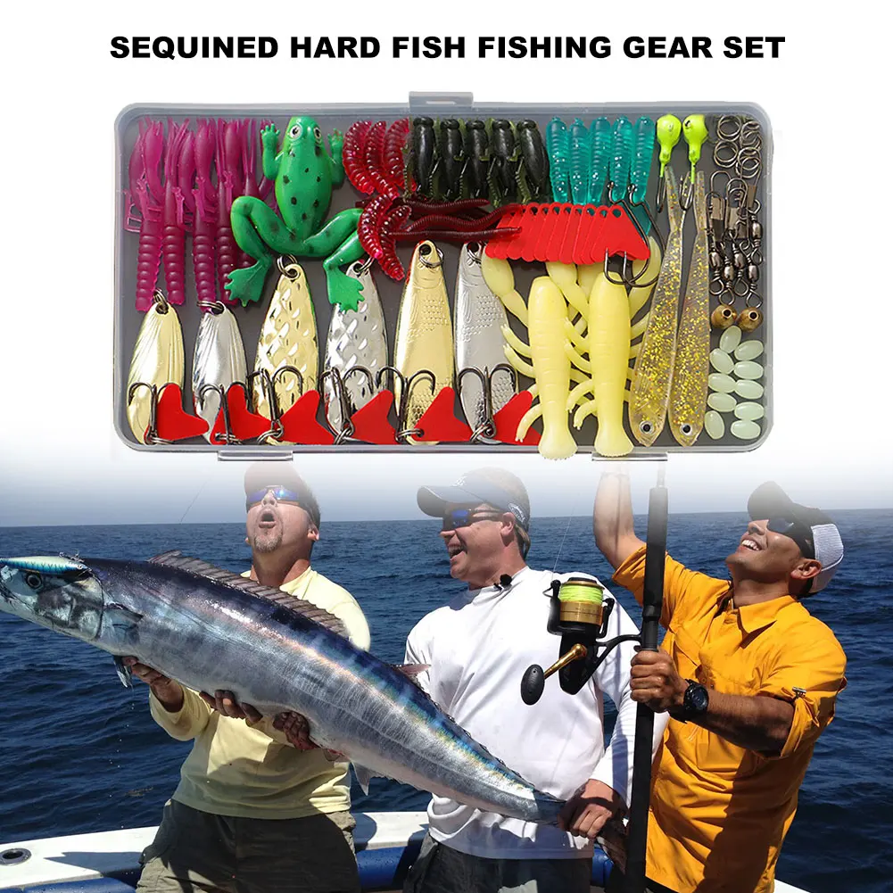 

83PCS Luya Bait Set Fake Lure Bionic Bait Full Swimming Layer Road Lure Sequin Luminous Hard Fishing Gear Set Fishing Lures
