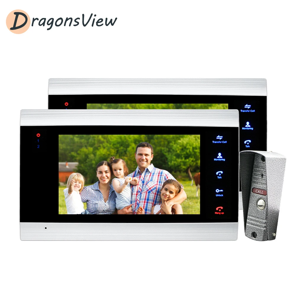 Видеодомофон Dragonsview домофон с дверным звонком экран 7 дюймов 1200TVL функцией записи