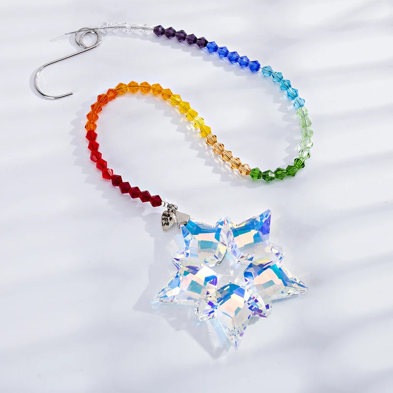 H& D 2 цвета хрустальные снежинки Suncatcher окна Висячие чакра бусины орнамент Рождественское украшение Радуга производитель коллекция подарок