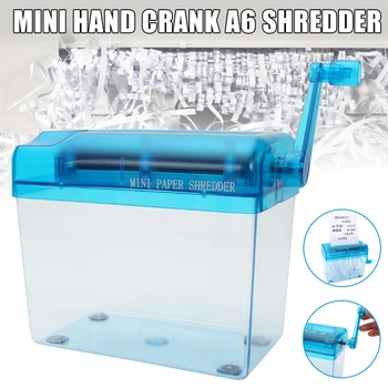 

Mini Blue Shredder A6Manual Crusher Destroyers Paper Documents Cutting Machine for Home Office Desktop SGA998