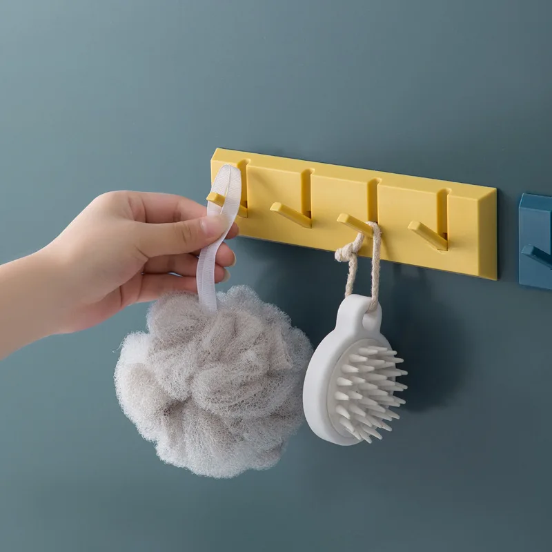 Wall Mounted Plastic Candy Color Clothes Hanger Towel Sundries Hook Strong Decorative Bathroom Kitchen Hooks Suction Cup Rack