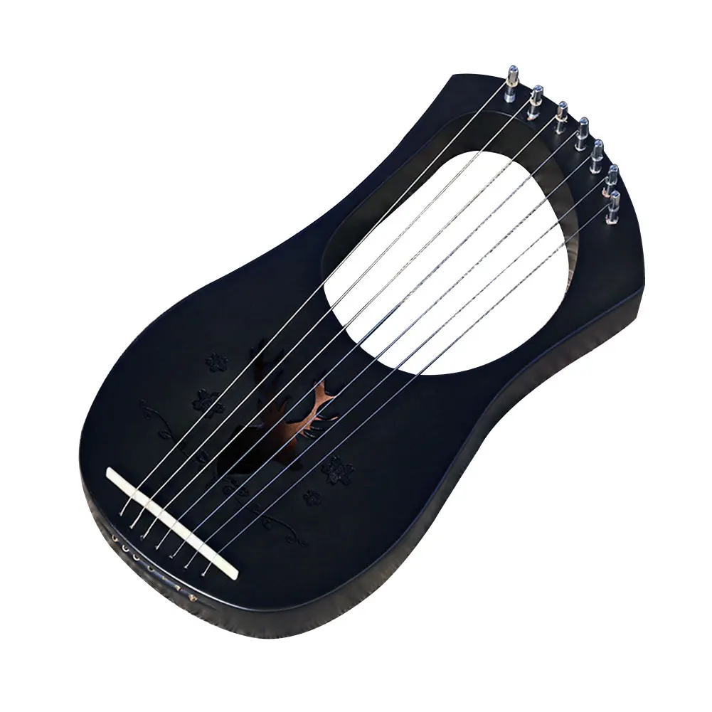 Compact Professional Lyre Harp 7-String Entertainment Instrument Musical Wooden Toy Lightweight Kids Mahogany Gift - Цвет: 3