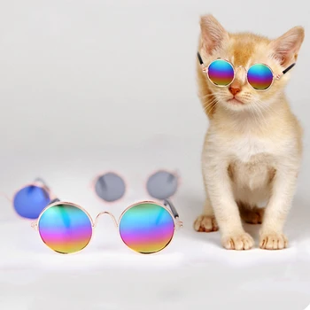 

1pcs Colorful Cat Dog Glasses For Pug Yorkie Chihuahua Kitten Eye-wear Protection Sunglasses Photos Props Pet Toy Accessoires