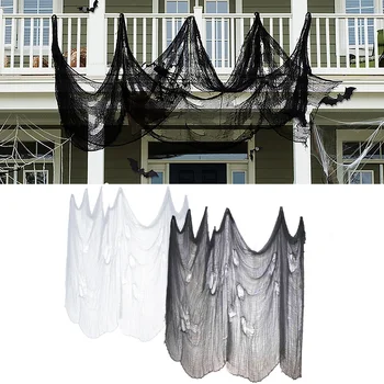 

Besegad 2PCS Halloween Decor Scary Horror Creepy Cloth for Doorway Halls Shower Curtains Porches Deck Halloween Party Props 4x1m
