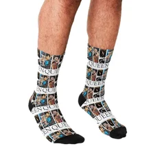 

2021 Funny Freddie Mercury Men's socks Funny Printed rock hip hop Men Happy Socks boys street style Crazy Socks for men
