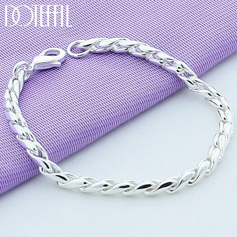 Fashion Jewelry Bracelets Silver DOTEFFIL 925-Sterling-Silver Women European Chain Charms