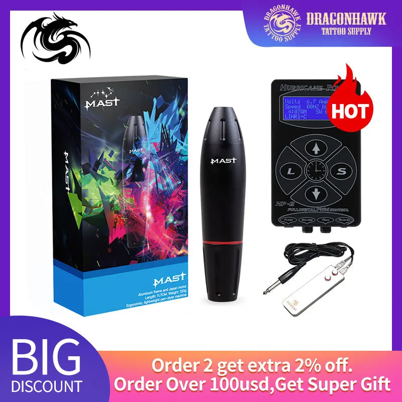 Tanie Profesjonalne zestawy do tatuażu długopisy obrotowe maszyny do tatuażu zestawy pistoletów zasilanie dla artysty tatuażu