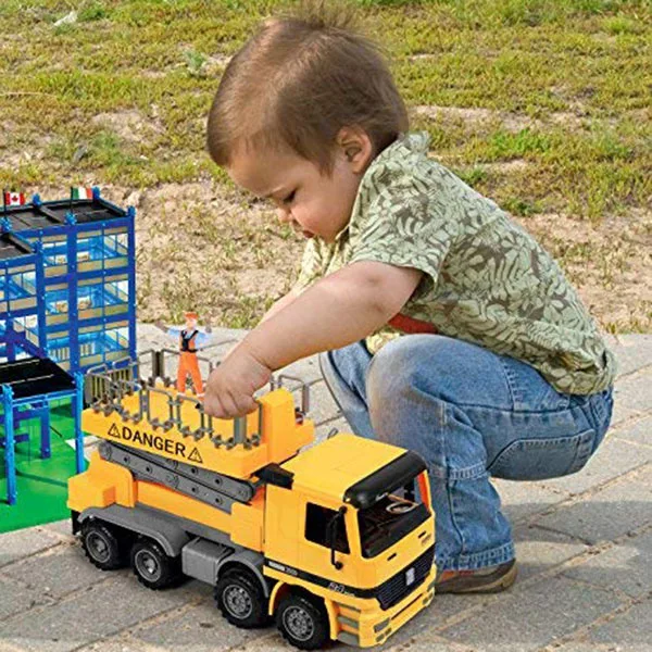 Friction Powered Scaffold Bucket Lift Construction Toy,Inertia Repair Car Toy, Engineering Vehicle,Toys for Children 2-6 Years O