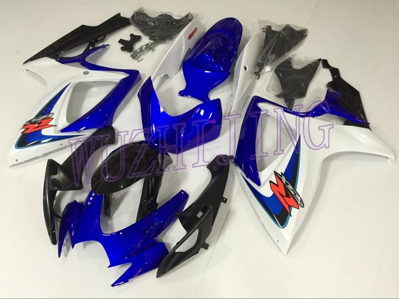 Набор обтекателей 600 06 Обтекатели GSXR600 07 сине-белые Черные Пластиковые обтекатели GSXR750 2006-2007 K6