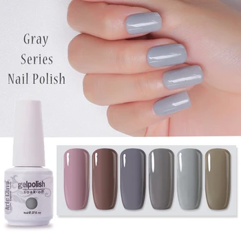 

Arte Clavo 8ml Gray Series Gel Nails Polish Semi Permanent UV LED Lacquer Varnish Soak Off Nail Art For Manicure Gellak Primer