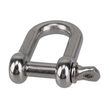 

M6x38mm Straight D-Shackle, Short, Stainless Steel AISI 316