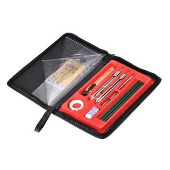 

uxcell Geometry Compass Set with Pencil Eraser Compass Ruler Tape for Art Design Building Formwork and Network Technique
