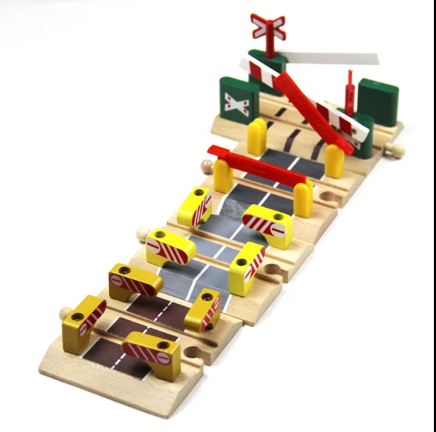 Wooden Scene track crossing track for Magnetic Truck Car Locomotive Engine Railway Toys for Children 1