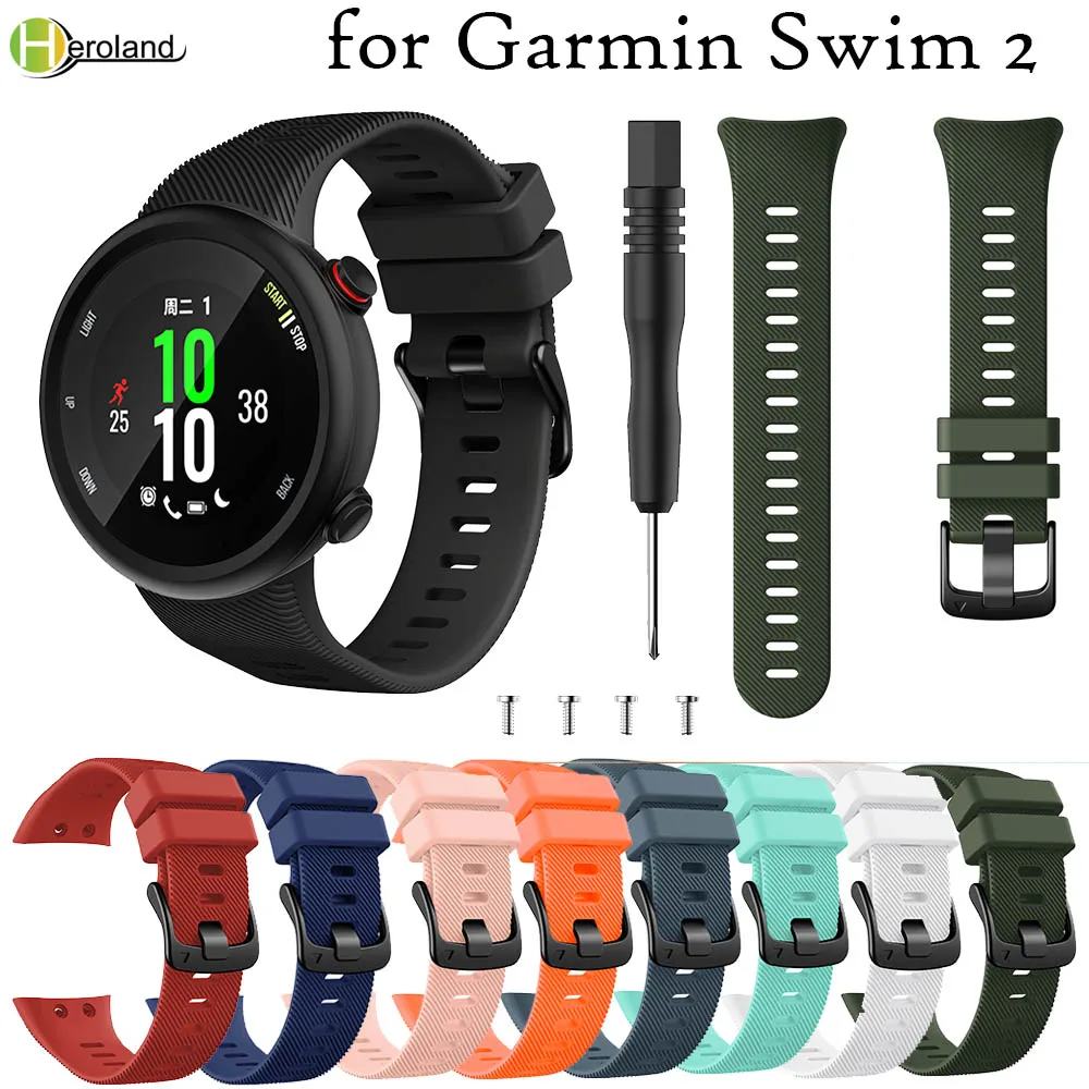  Correa compatible con Garmin Swim 2 Watch Band, correa de  repuesto de silicona suave para Swim 2 Garmin Swimming Smartwatch (gris) :  Electrónica