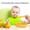 100%Food Grade Silicone Baby Feeding Plate Suction Tableware Spoon Waterproof Suction Bowl Kids Non-slip Children's Products 3