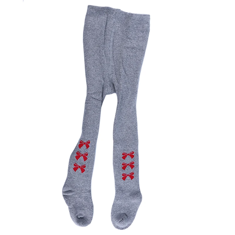 light gray Утепленные детские модные корейские махровые колготки с милым бантом; одежда для малышей; теплые леггинсы для малышей - Цвет: light gray