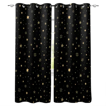 

Black Star Curtains Window Living Room Curtains High Blackout Curtain Thick