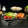 Rectangle Stainless Steel Tray Buffet Presentation Tray Metal Food Serving Plate Rice Noodle Pan Home Dishes Storage Organizer 2