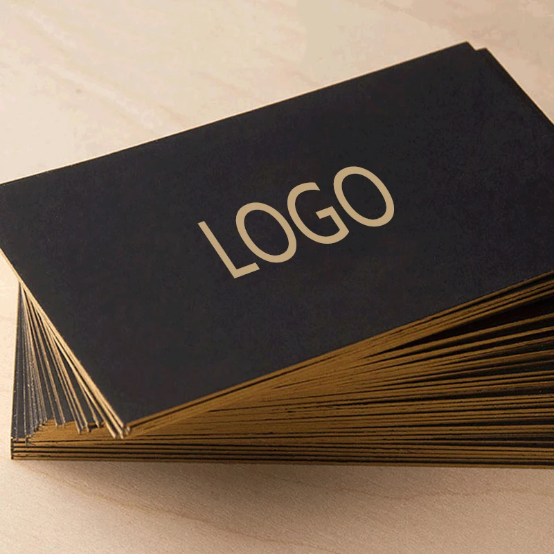 Sweju Custom Black Cards Bronzing Gold Edge Business Cards 700gsm  Coatedpaper Double Side Printing Visit Card 0.7 Thickness - Business Cards  - AliExpress