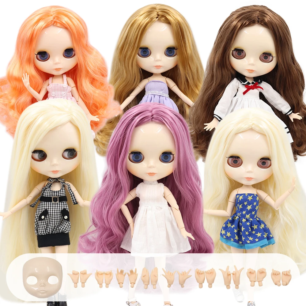ICY DBS Blyth Doll 1/6 Joint Body 30CM BJD toys white shiny face with extra hands AB and faceplate DIY Fashion Dolls girl gift | Игрушки и