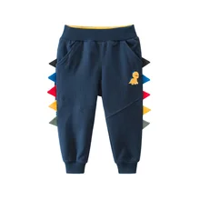 LOOZYKIT/детская одежда, брюки детские штаны с вышитым рисунком динозавра для мальчиков осенние хлопок спортивные штаны Одежда для мальчиков