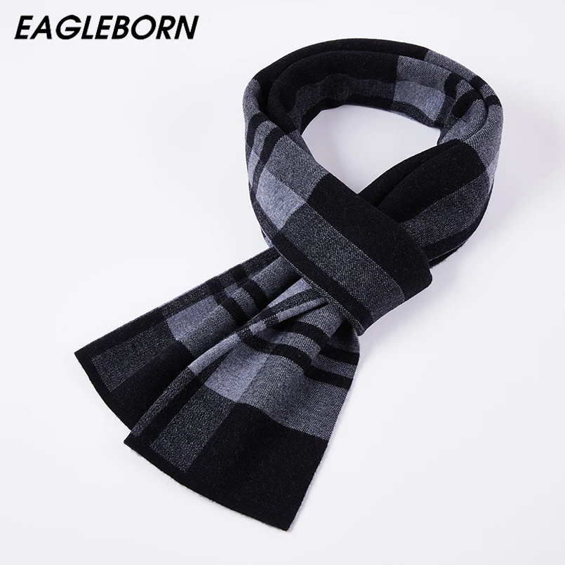 

New Fashion Men Plaid Scarf 100% Wool High Quality Warm Business Scarf for Men Striped Square Winter Wool Cashmere Scarf Men
