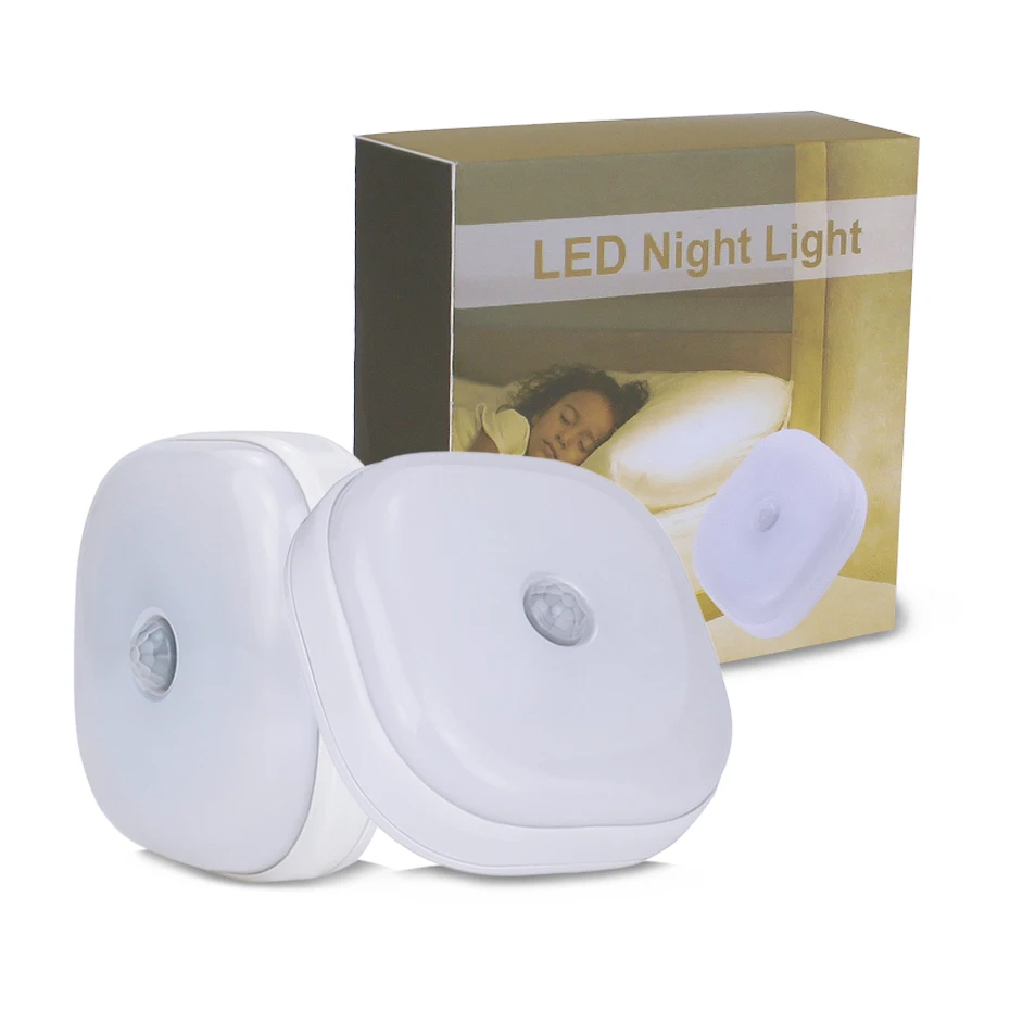 10 LEDs Motion Sensor Night Lamp Battery-powered Warm White Cold White LED Nightlight for Bedroom Kitchen Hallway Stairs