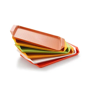 

10pcs Food Tray Dinner Tray Cafeteria Tray Café Standard Cafeteria Fast Food Service Tray Rectangular Non-slip Surface