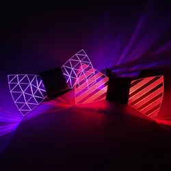 2022 Men LED Light up Necktie Neon Luminous Acrylic Bowtie Flashing Light Up Bow Tie For Wedding Party Rave Necktie Decorations