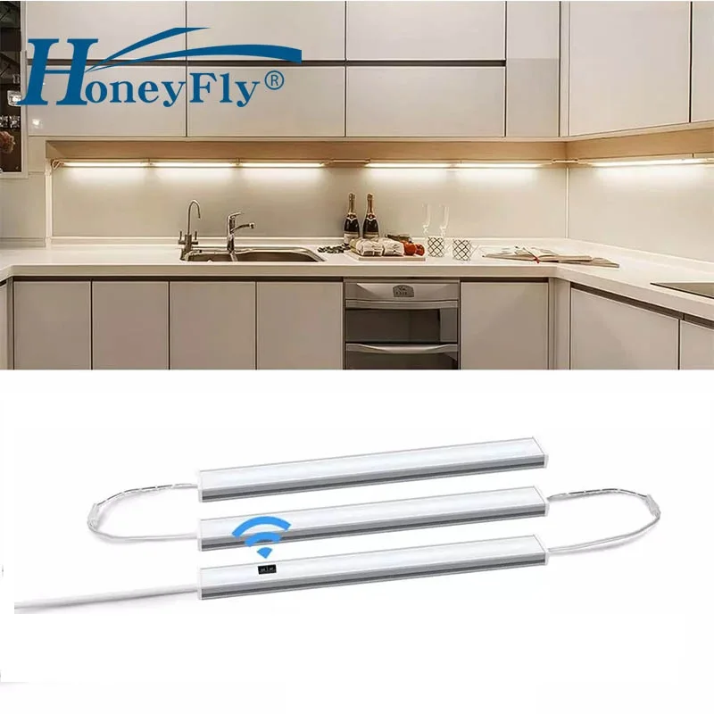 

HoneyFly 3pcs Led IR Sensor Kitchen Light Smart Motion Sensor Connection Hand Sweep Night Lamp Cabinet Wardrobe Bed Rooms Light