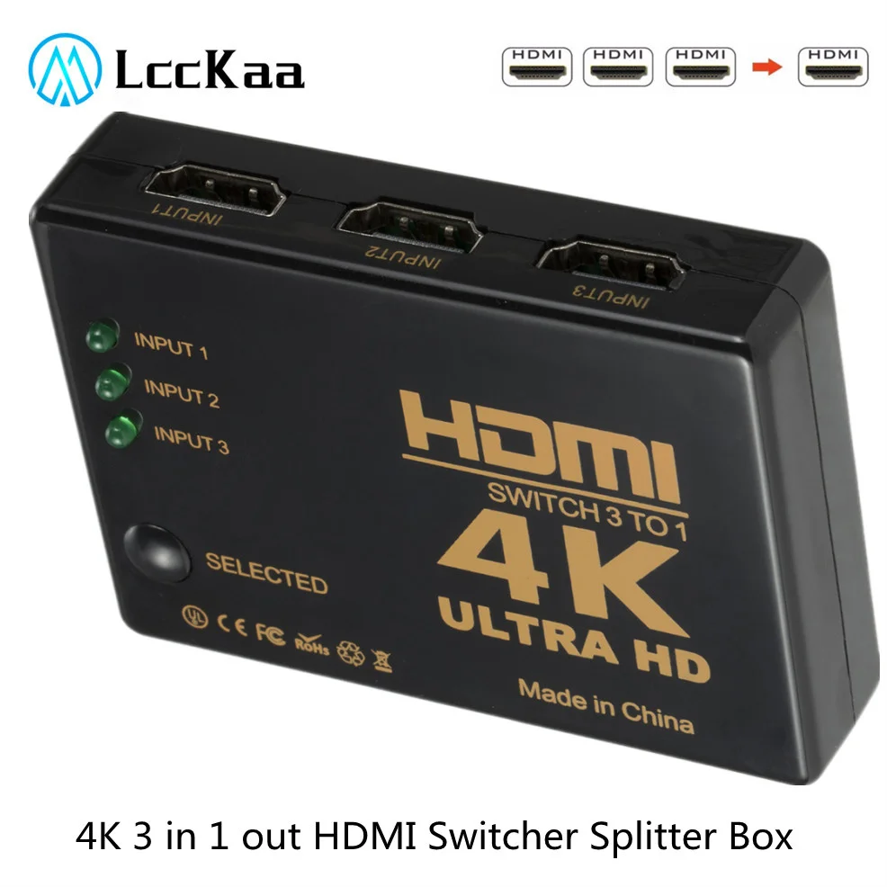 4k 2k 3x1 Hdmi Cable Splitter Hd 1080p 4096 3840 Video Switcher