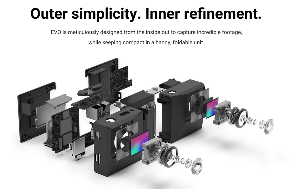 Insta360 EVO 5,7 K видео VR 360 панорамная Insta 360 EVO 18 Мп фото для Android iPhone 180 ° 3D съемка 360 ° камера с двойным объективом