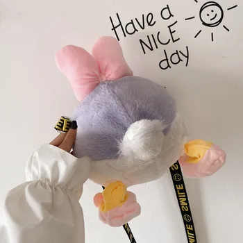 

Girls Plush Bag 2020 New Trend Personality Versatile Messenger Bag Women's Fashion Duck Shoulder Bag