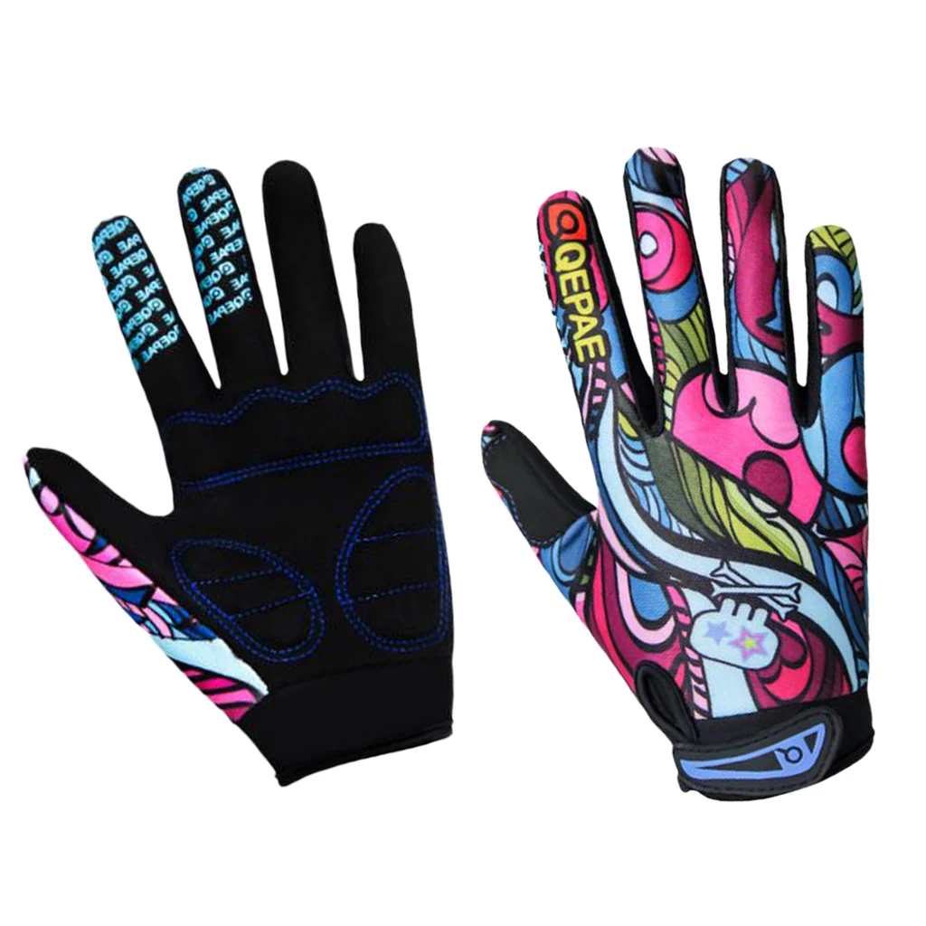 1 Pair Full Finger Gloves 3mm High Elastic SBR Mat Cycling Gloves Gel Pad Gloves Sportswear Riding Mitts for Cycling Skating