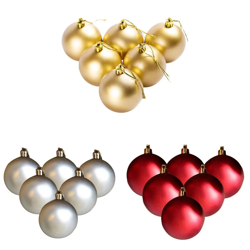 

6pcs Christmas Ball Christmas Tree Pendant Gold Silver Hanging Balls Shopping Mall Home Decoration Christmas Party Decors