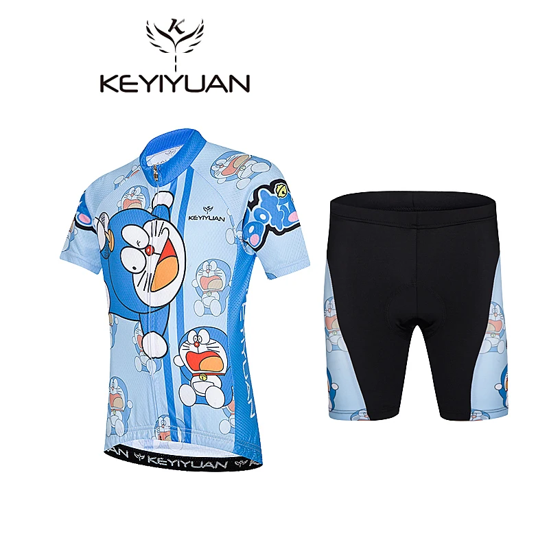 KEYIYUAN Cycling Jersey Children Pro Team Boy Girls Mtb Sports Wear Suit Kids Bicycle Clothing Bike Set Maillot Ciclismo