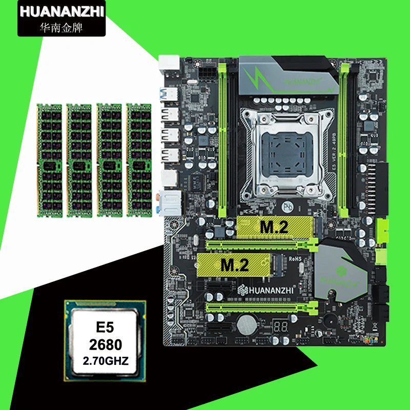 #Special Offers Quality guarantee brand HUANAN ZHI X79 motherboard with SSD M.2 slot CPU Xeon E5 2680 C2 SR0KH 2.7GHz RAM 16G(4*4) DDR3 REG ECC