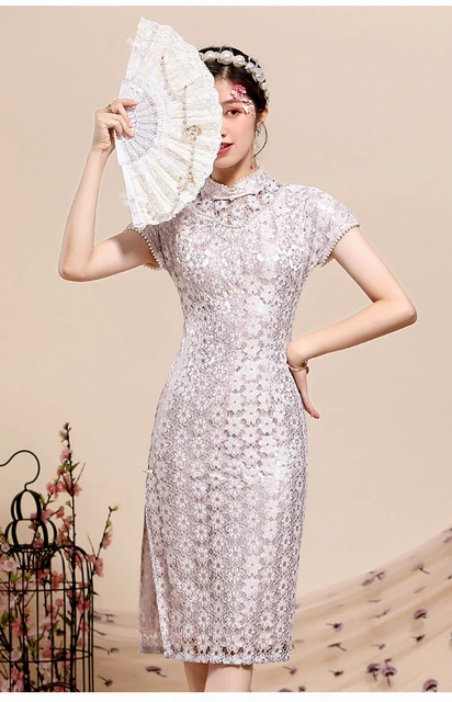 $US $96.98 Cheongsam 2020 new modified version of the fashionable young girl nail bead temperament famous thin middle and long summer