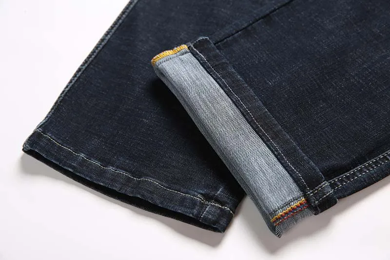 Осенне-зимние ковбойские джинсы, Мужские штаны, Смарт повседневные хлопковые брюки, прямые Свободные мешковатые джинсы с задним карманом, штаны со средней талией