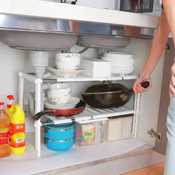 

Premium Cabinet Storage Shelf Stainless Steel Frame Rack Cup Dish Counter Pantry Organization