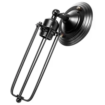 

E27 Industrial Edison Loft Simplicity Wall Lamp Vintage Style Mini Black Cage Wall Lamp (without Bulb)