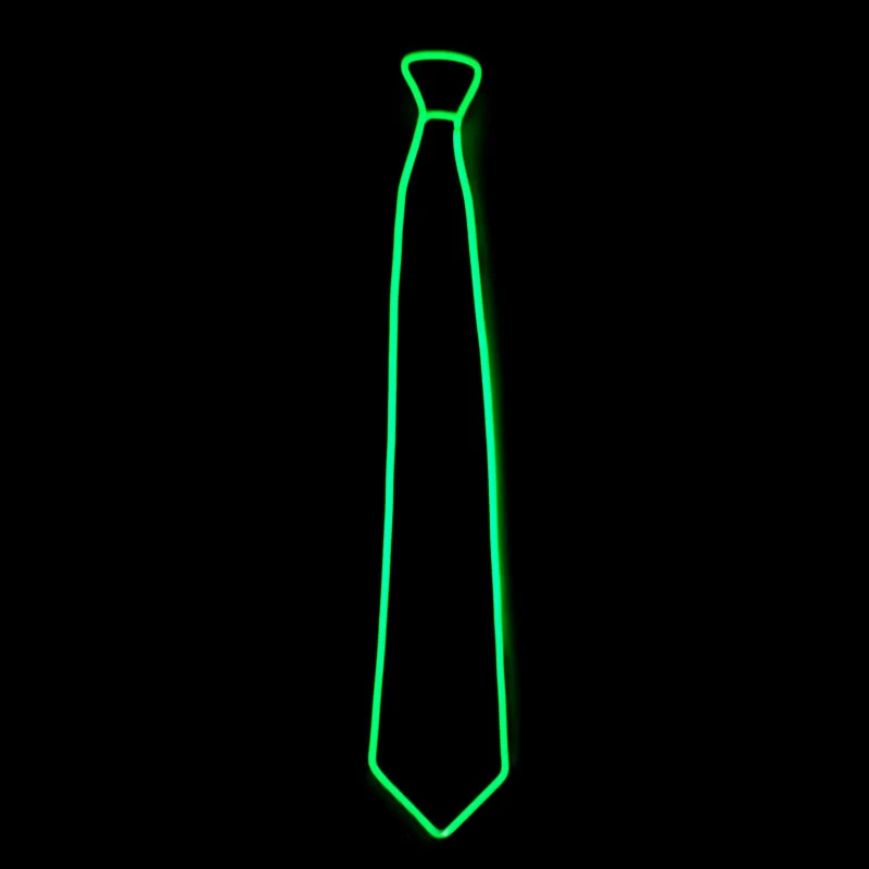 Модный мужской светодиодный светящийся Neon EL Wire шейный галстук в полоску маскарадное праздничное украшения для косплея FEA889 - Цвет: dark green