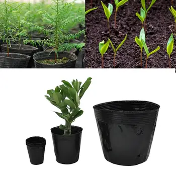 

50PCS/10PCS Black Plastic Flowers Plants Seedlings Nursery Pots Garden Tool Flowerpot Plant Seedling Pouches Holder Raising Bag