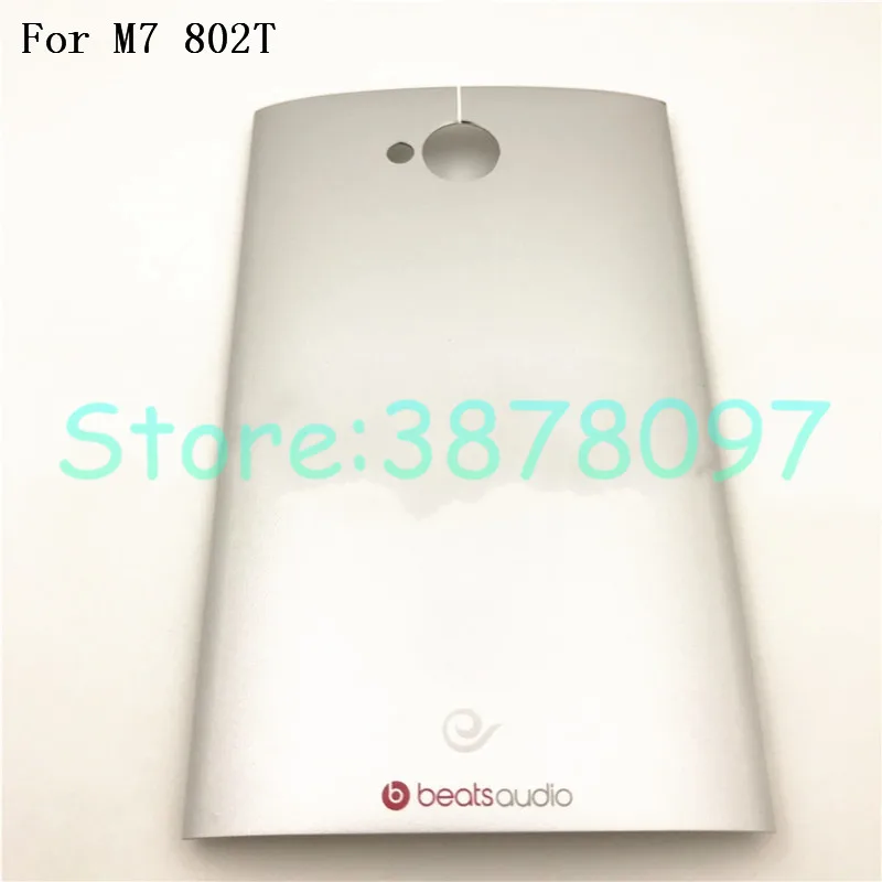 

New Back Metal Battery Cover For HTC One Dual Sim M7 802t 802d 802w Battery Back Door Cover Case Housing With Logo