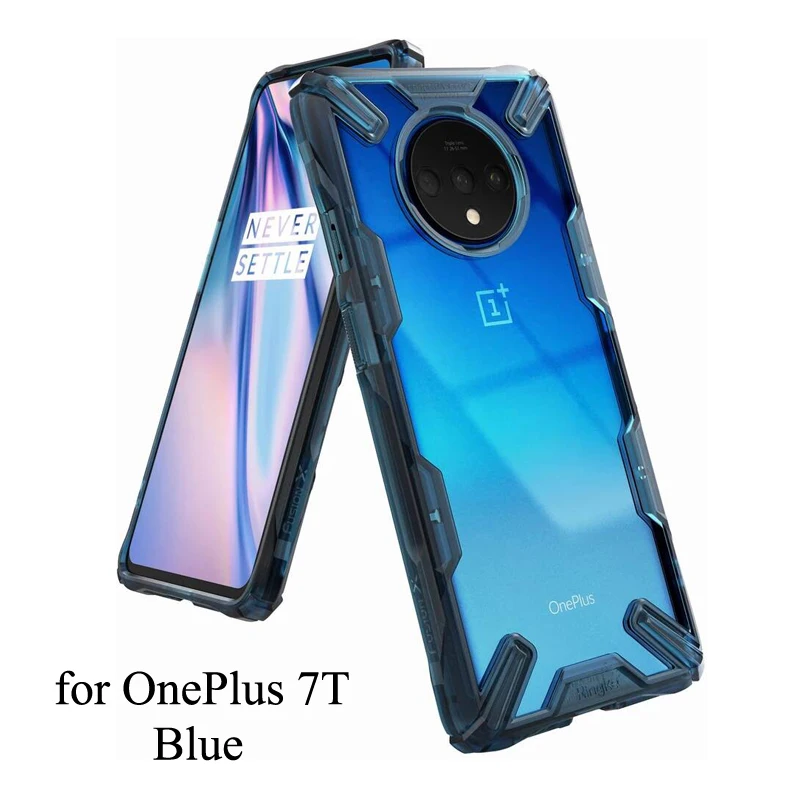 Ringke Fusion X для Oneplus 7T чехол двухслойный PC прозрачная задняя крышка и мягкая TPU Рамка гибридный сверхмощный защитный Камуфляжный цвет - Цвет: Blue for Oneplus 7T