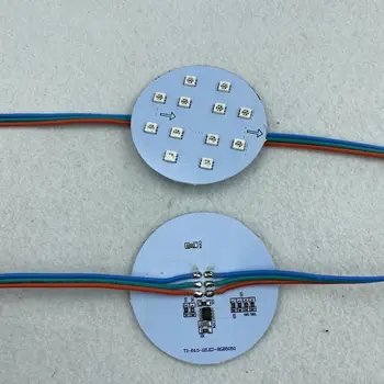 

20pcs pre-soldered DC24V UCS2903 LED pixe PCBA;DC24V input;12pcs 5050 SMD RGB LED,2.88W;64.5mm diameter