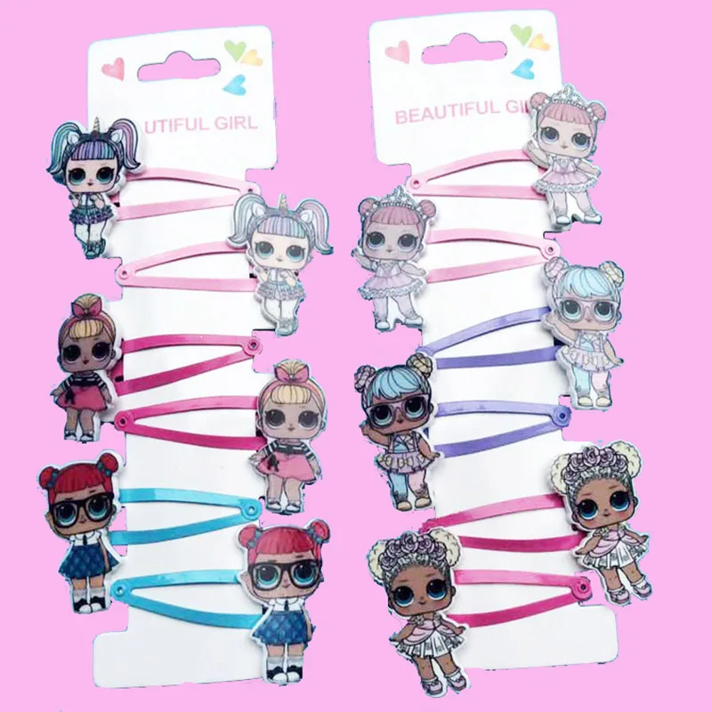 

lol original surprise doll toys hairpin rubber band hair accessories figure lol doll 6pcs set girl headdress kid gift
